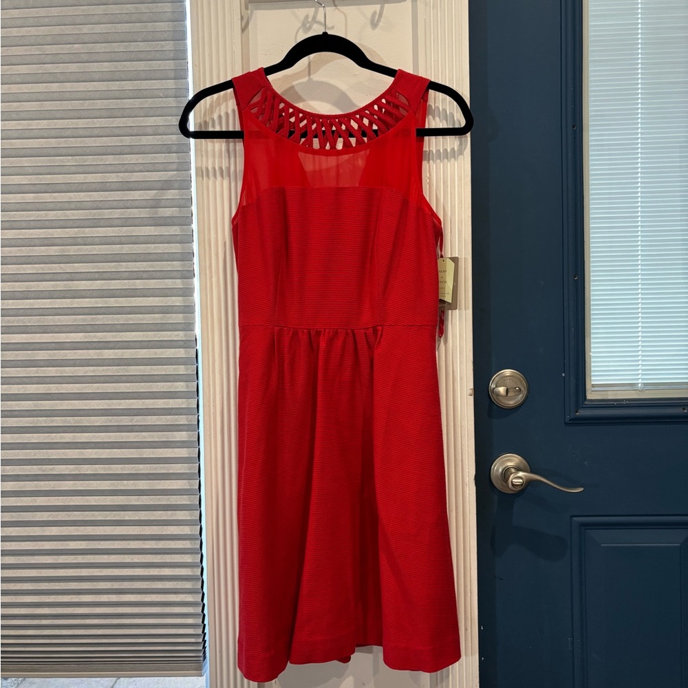Red Embellished Sleeveless Anthropologie Dress - NWT